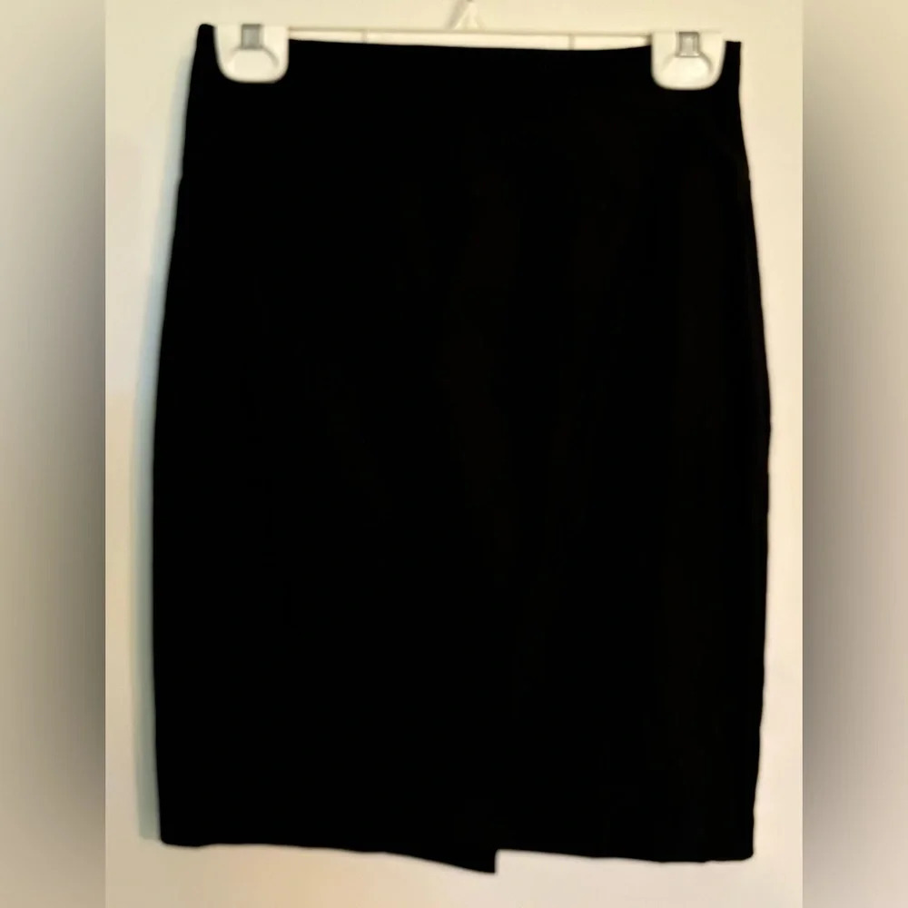 Y2K iZ‎ Byer Womens Black Pencil Skirt Kick Slit Size Med Rayon/nylon/spandex